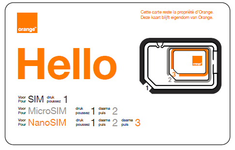 Multi format SIM Orange